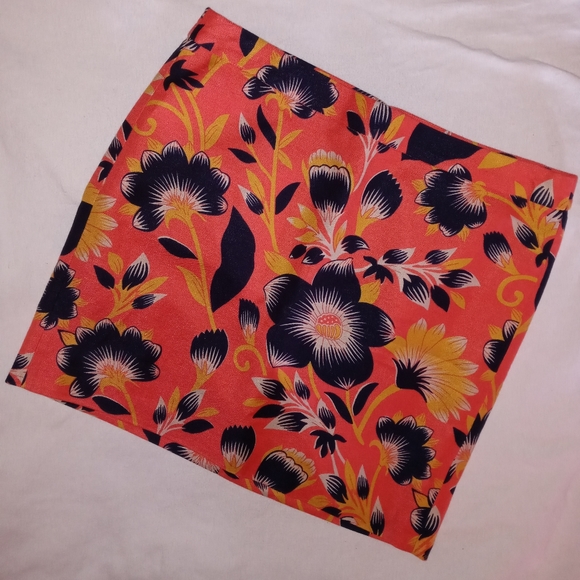 J. Crew | Bright Coral & Navy Floral Mini Skirt Womens Size 4 - Picture 8 of 8